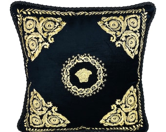 Versace throw pillows | Etsy Versace Floral Medusa Pillow Beige