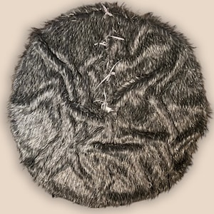 Gray Faux Fur Christmas Tree Skirt, Plush Tree Skirt, Made in USA