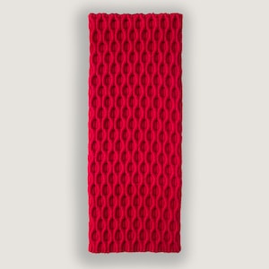 Personalized Hand Knit Merino Wool Unisex Scarf, Luxurious Geometric Knit Winter Scarves, Embroidery Monogram Wool Scarf