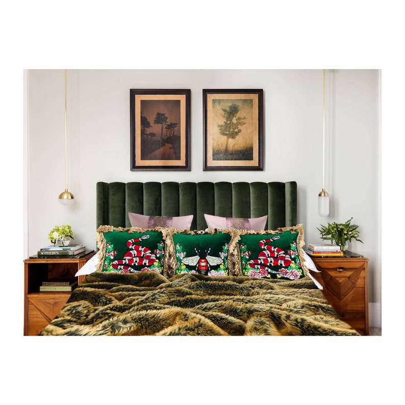 Bolster King Size Set. Snake Print Velvet Bolster and Euro Etsy