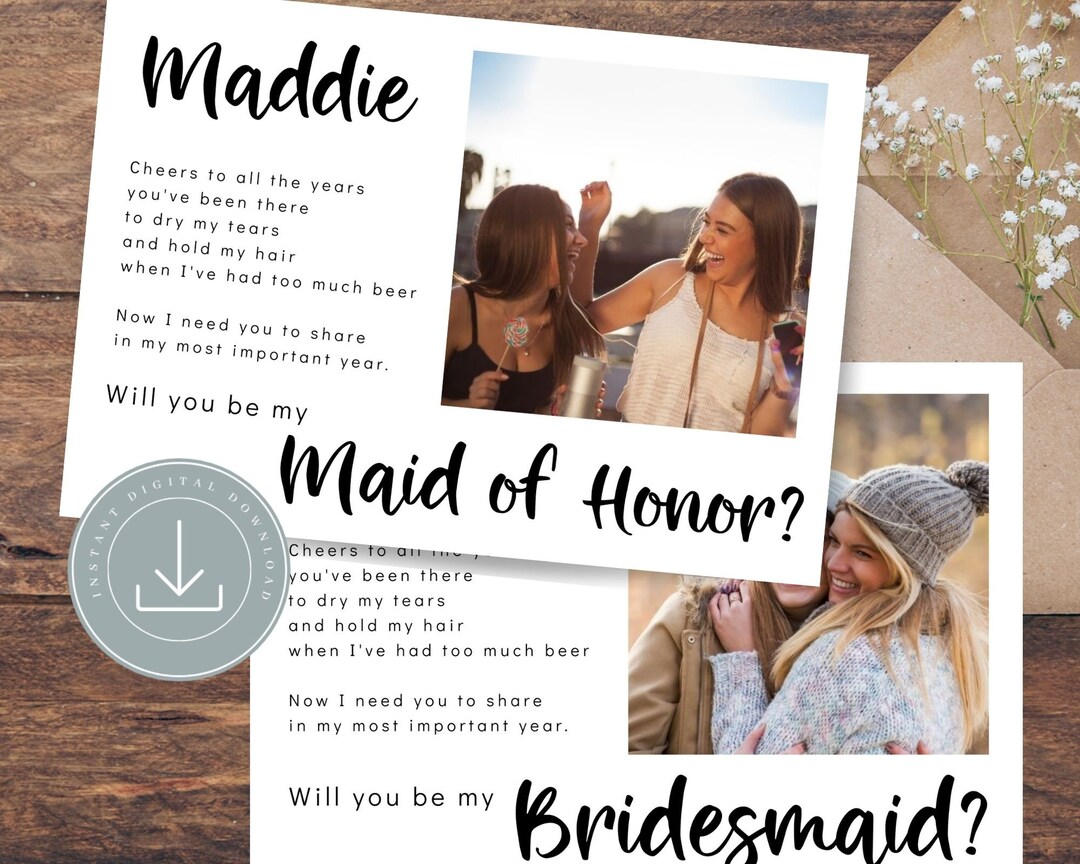 Editable Personalize Template Printable Bridesmaid Proposal - Etsy
