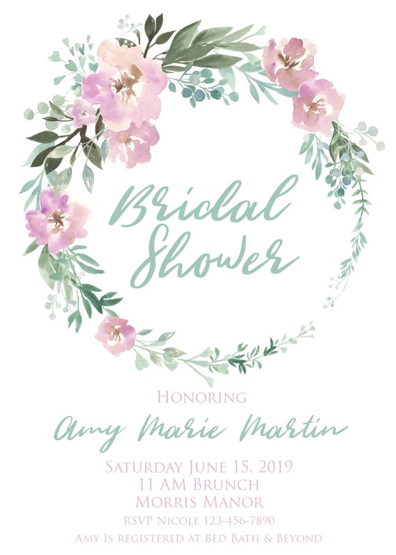 Printable Bridal Shower Invitation, Mauve, Teal, Purple, Phrases Editable, Floral Wreath, Bouquet, Watercolor, Body, Do it yourself, Template, Electronic photograph regarding Bridal Shower Printable Invitations identified as Printable Bridal Shower Invitation, Mauve, Teal, Red, Words and phrases Editable, Floral Wreath, Bouquet, Watercolor, Body, Do-it-yourself, Template, Electronic