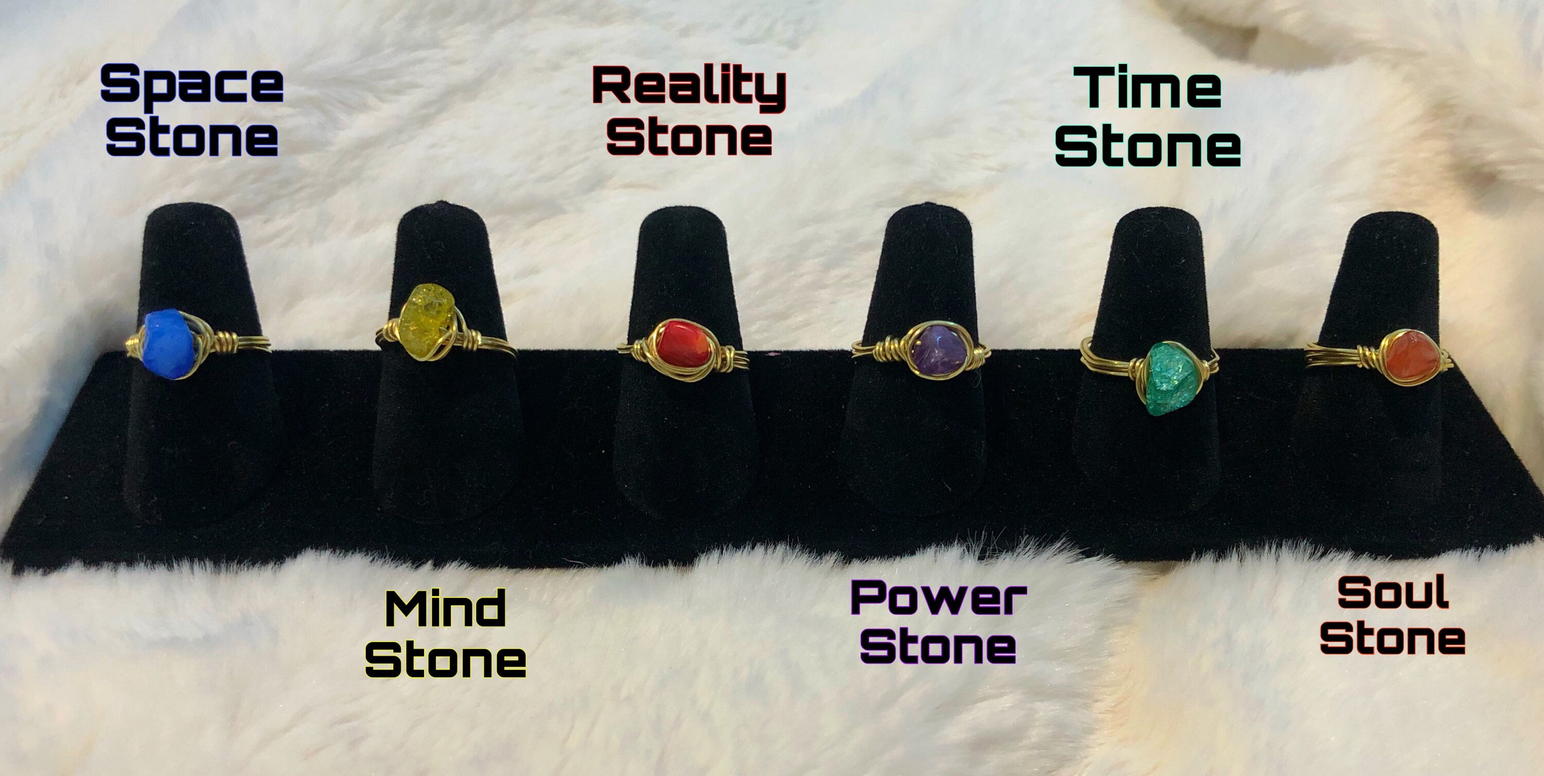 Infinity Stone Rings/Avengers Themed Wire Rings/Custom Hand made/ Mad…