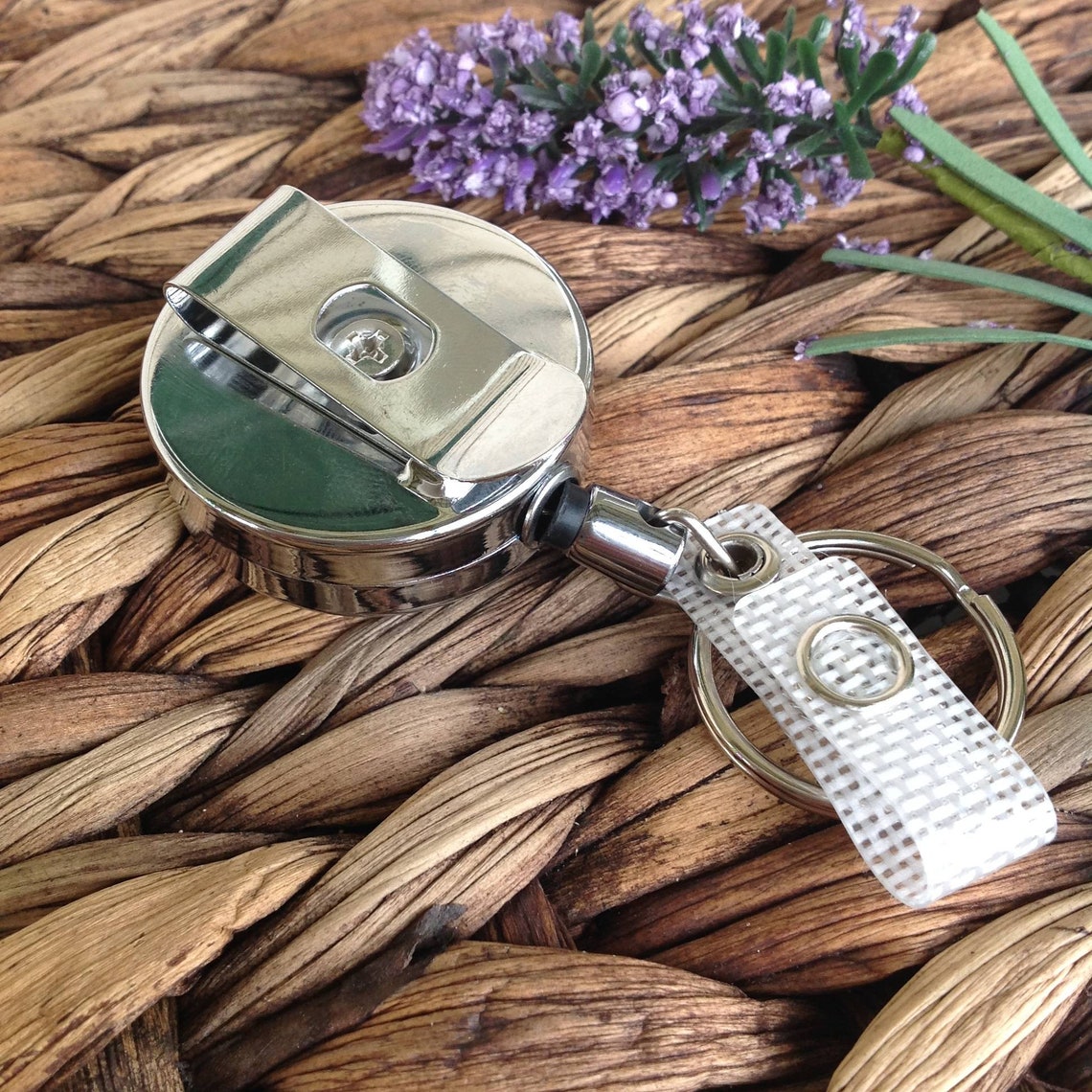 Monogram ID Badge Holder Personalized ID Badge Holder Reel Etsy