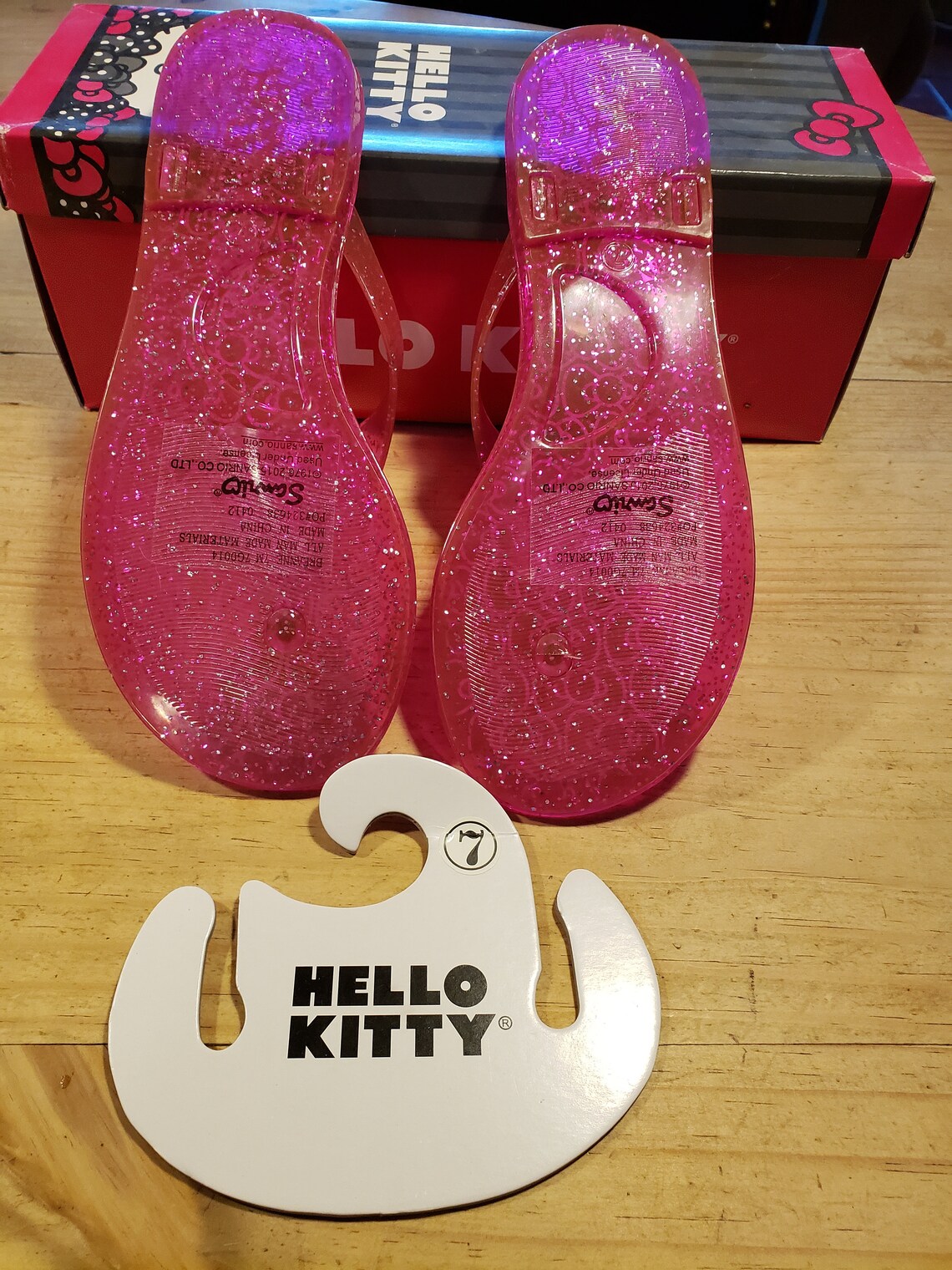 Adult Hello Kitty Jelly Flip Flops from Sanrio in Sparkle Pink Etsy