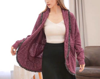 Womens Sweater knit Fleece Coat Jacket