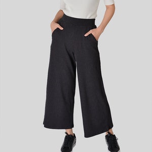 Women&#39;s Palazzo Pant Black High waist Wide Leg with pockets