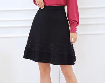 Women’s Sweater Skirt Black A Line Fit and flared