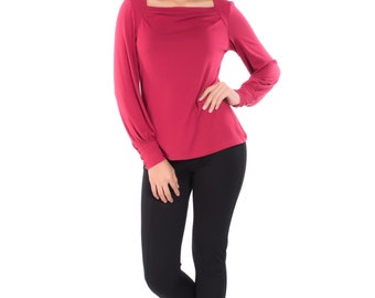 Womens Blouse T Shirt Cowl Neck Long Sleeve Knit Top Black Skinny Pant and Set