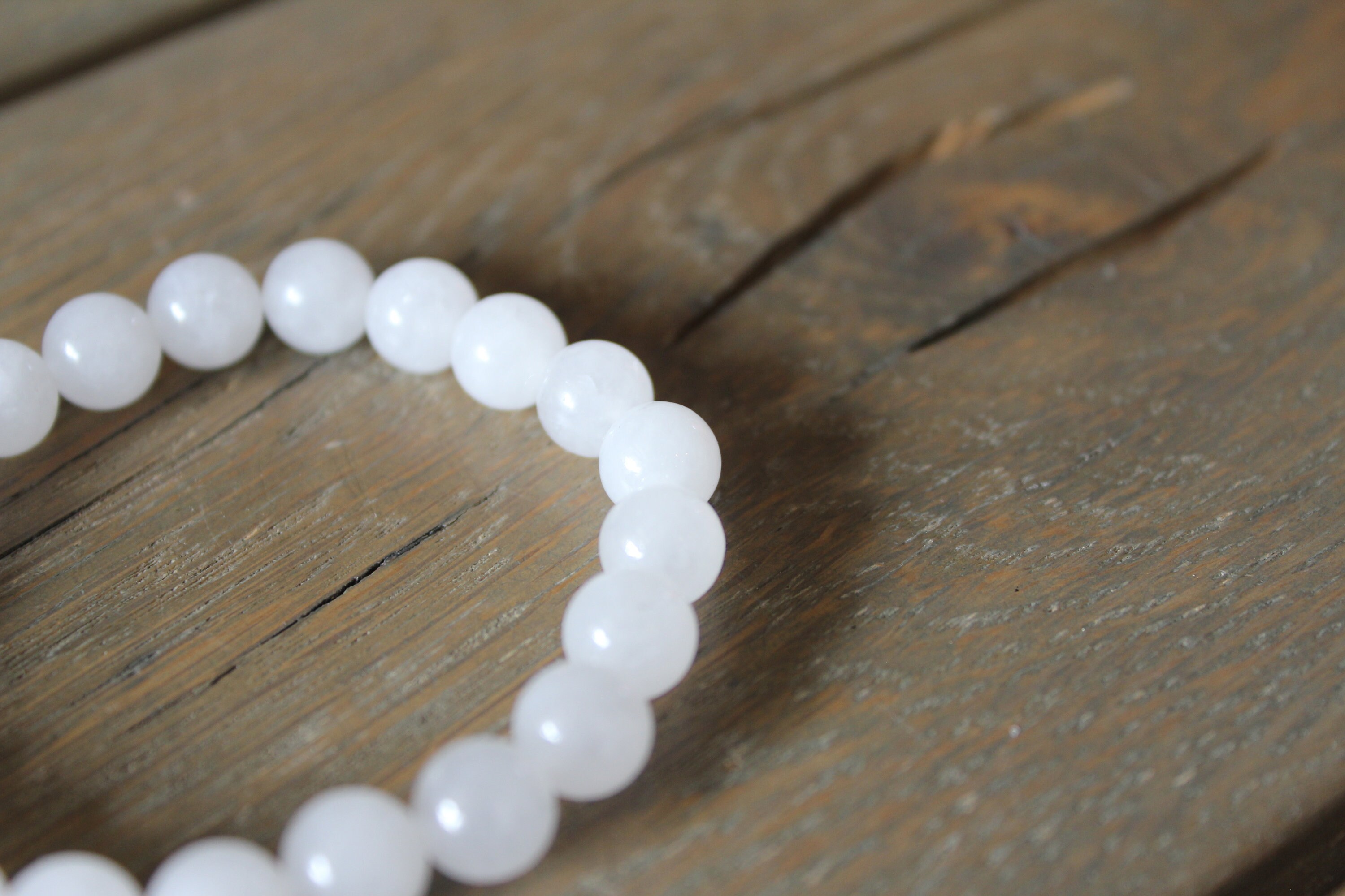 White Jade Bracelet 8mm beads Gemstone Bracelet Crystal | Etsy