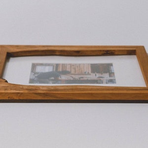 Live Edge Frame. Custom Sizing. Cherry wood with walnut accents, picture frame image 8