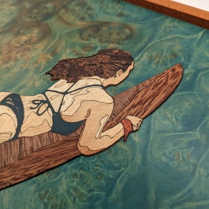 Surfer Girl Wood Art image 4