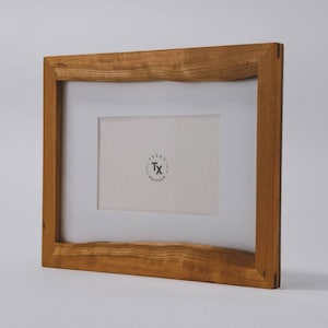 Live Edge Frame. Custom Sizing. Cherry wood with walnut accents, picture frame image 5