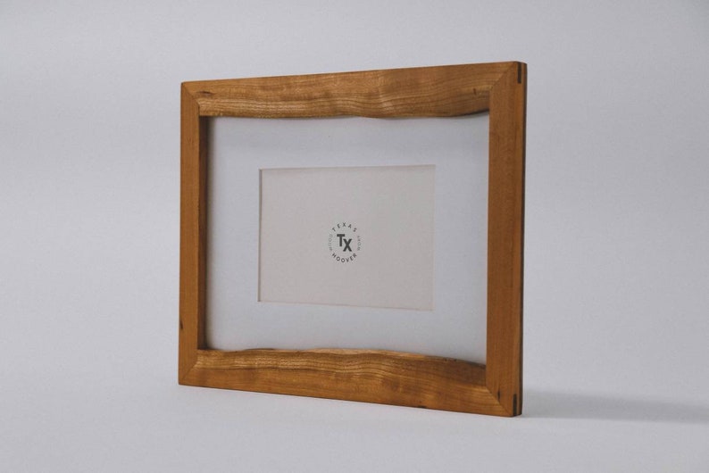 Live Edge Frame. Custom Sizing. Cherry wood with walnut accents, picture frame image 5