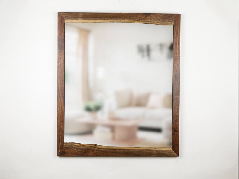 Live Edge Mirror, Walnut Wood image 2