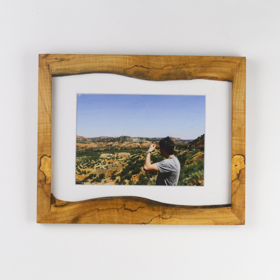 Live Edge Frame. Custom Sizing. Sycamore Wood With Walnut Accents, Picture Frame Etsy