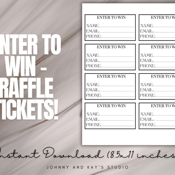 Printable Raffle Tickets - Etsy
