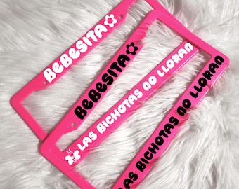 Karol G License Plate Frame (Neon Pink) | La Bichota | Mañana Sera Bonito | Mamiii
