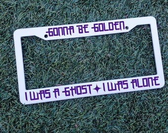 Huntrix - KPOP - Demon Hunters License Plate Frame (WHITE), Golden, Takedown, How It's Done, Soda Pop