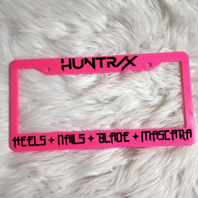 Huntrix - KPOP - Demon Hunters License Plate Frame (NEON PINK