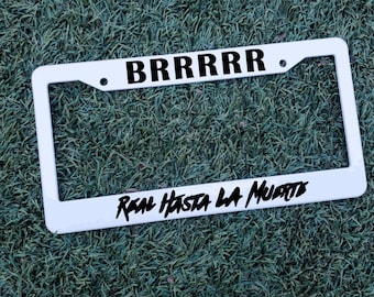 Anuel AA | Real Hasta La Muerte | License Plate Frame (WHITE) | Puerto Rico Car Frame