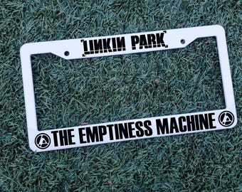 Linkin Park License Plate | WHITE Frame | The Emptiness Machine