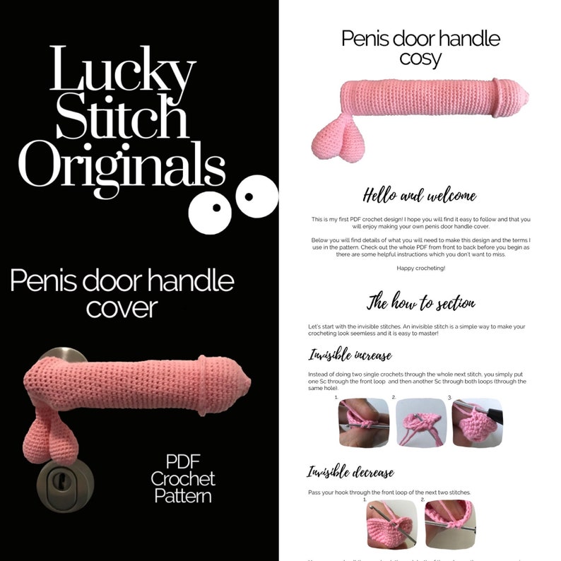 Crochet Pattern Penis Door Handle Cover PDF image 2