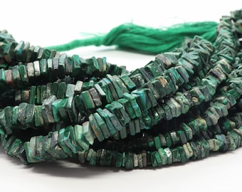 Malachite Tyre Shape Smooth Beads Size 6X5 MM 16Inches Natural Malachite Wholesale Price
