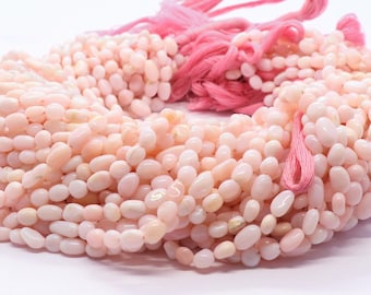 5 Strand AAA Natural Pink Opal Smooth Uneven Shape Nuggets, 5-6 MM Opal Gemstone Beads, 13 Inch Pink Opal Beads Strand