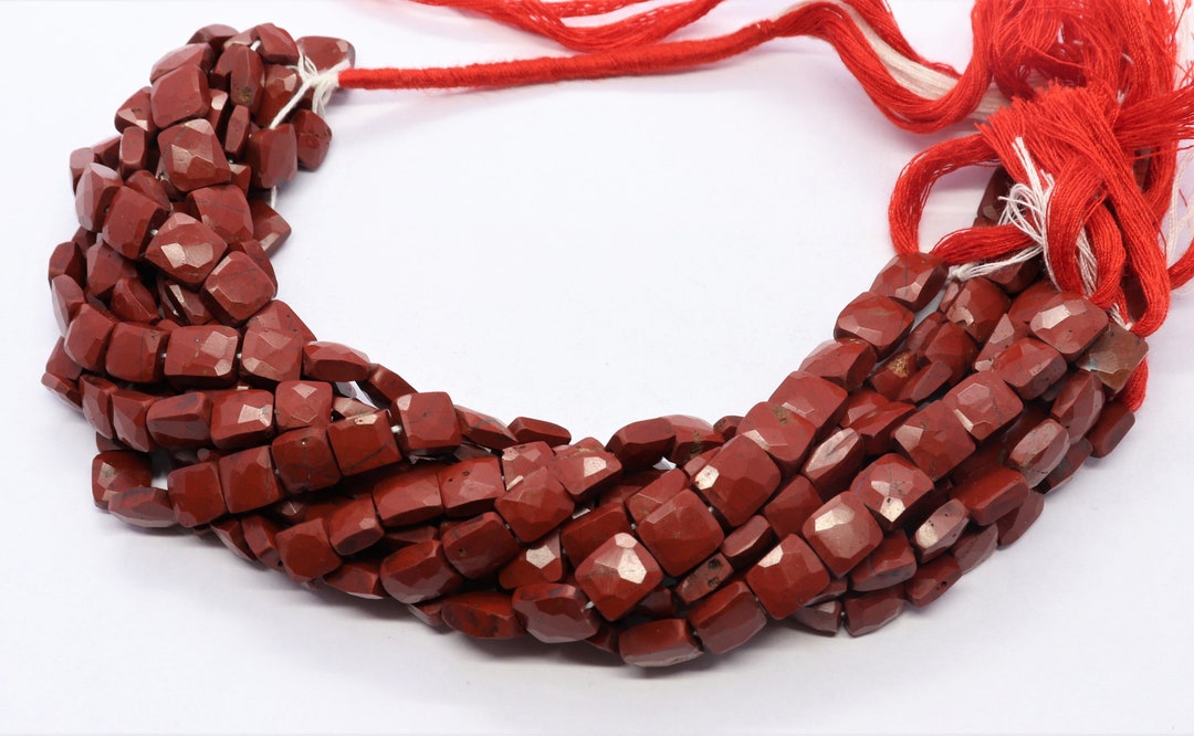 AAA Natural Red Jasper Faceted Chicklet Beads 78 MM Jasper Etsy