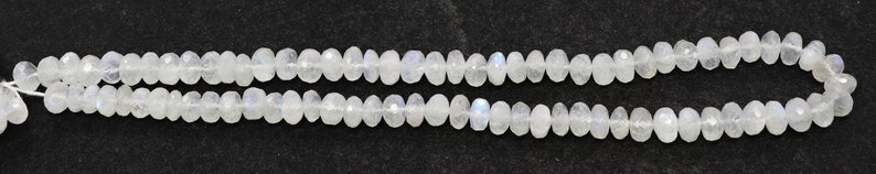 16 Inch Mooonstone Beads Strand AAA Natural White Rainbow Moonstone Faceted Roundelle Beads 7-8 MM Rainbow Moonstone Gemstone Beads