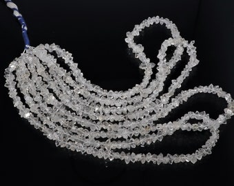 Natürliche klare weiße Herkimer Diamant Quarz Nuggets Perlen, 5-7 mm rohe Herkimer Perlen, Diamant Edelstein Perlen 16 Zoll Herkimer Rohstein
