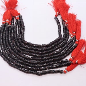 AAA Natural Garnet Heishi Washer Beads, 6-6.5 MM Red Garnet Washer Beads, 8 Inch Mozambique Garnet Tyre Shape Beads Strand