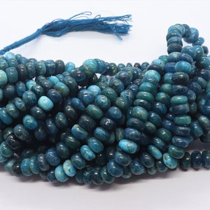 AAA Natural Chrysocolla Rondelle Shape Beads, Smooth Chrysocolla Beads, 8.5-9.5 MM Chrysocolla Beads, 16 Inch Smooth Chrysocolla Beads