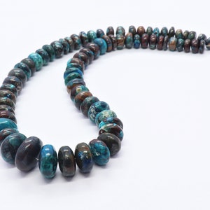 AAA Natürliche Chrysokoll Glatte Rondell Form Perlen, Einfache Chrysokoll Perlen, 6-14 MM Chrysokoll Perlen, 13 &quot;+ Fish Lock Chrysokoll Perlen