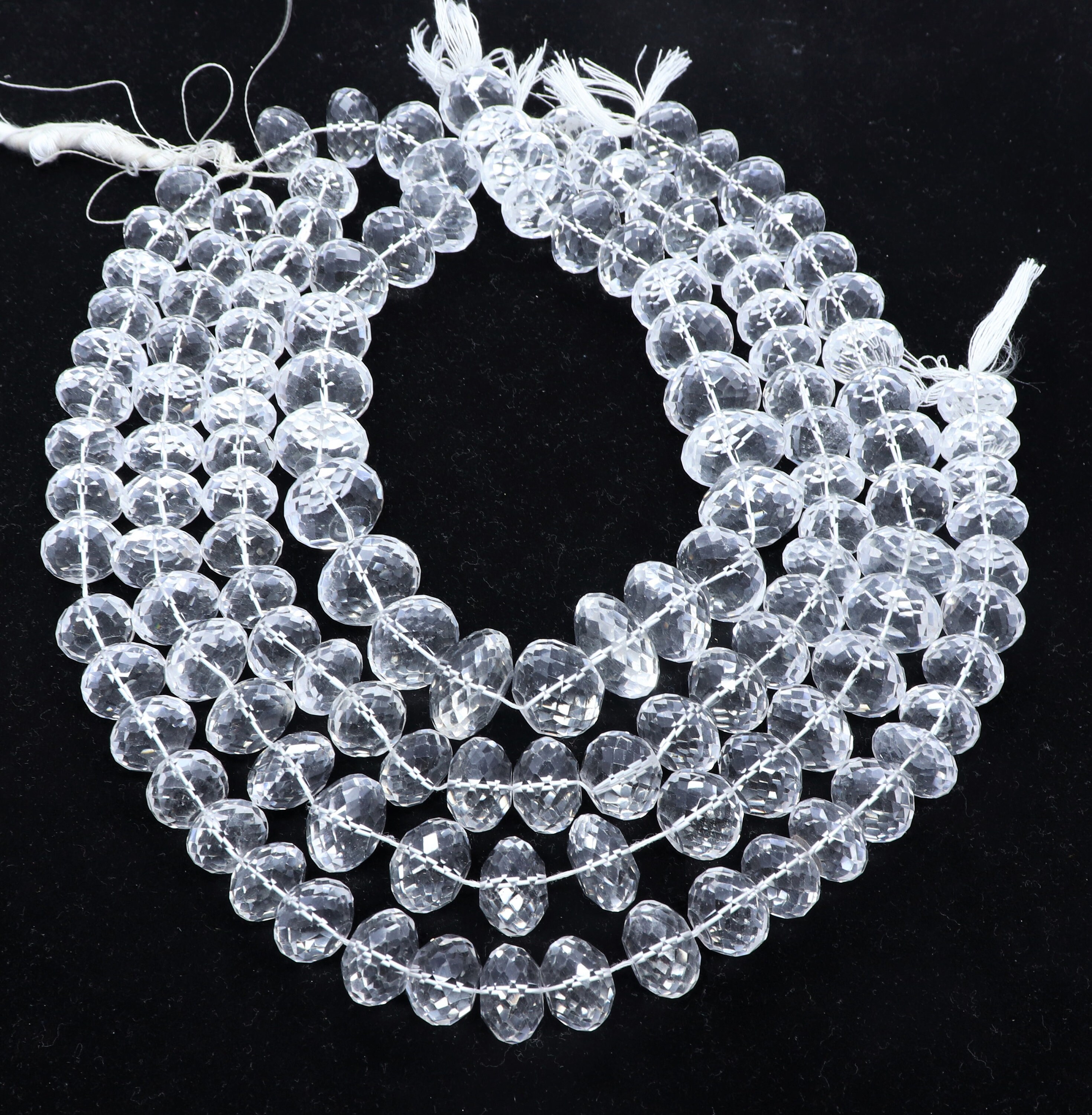 AAA Natural Crystal Faceted Rondelle Beads 1516 MM Crystal Etsy