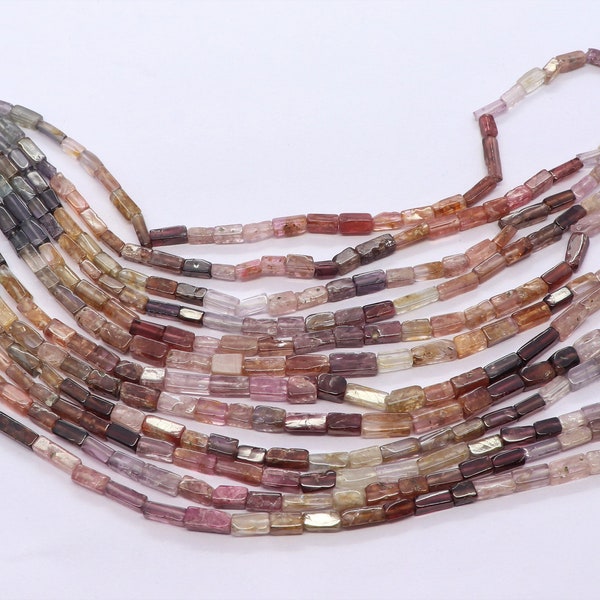 AAA Natural Multi Spinel smooth Square beads , Multi Spinel Beads, 3x6 MM Spinel Beads, 16" Multi Spinel Square shape Beads