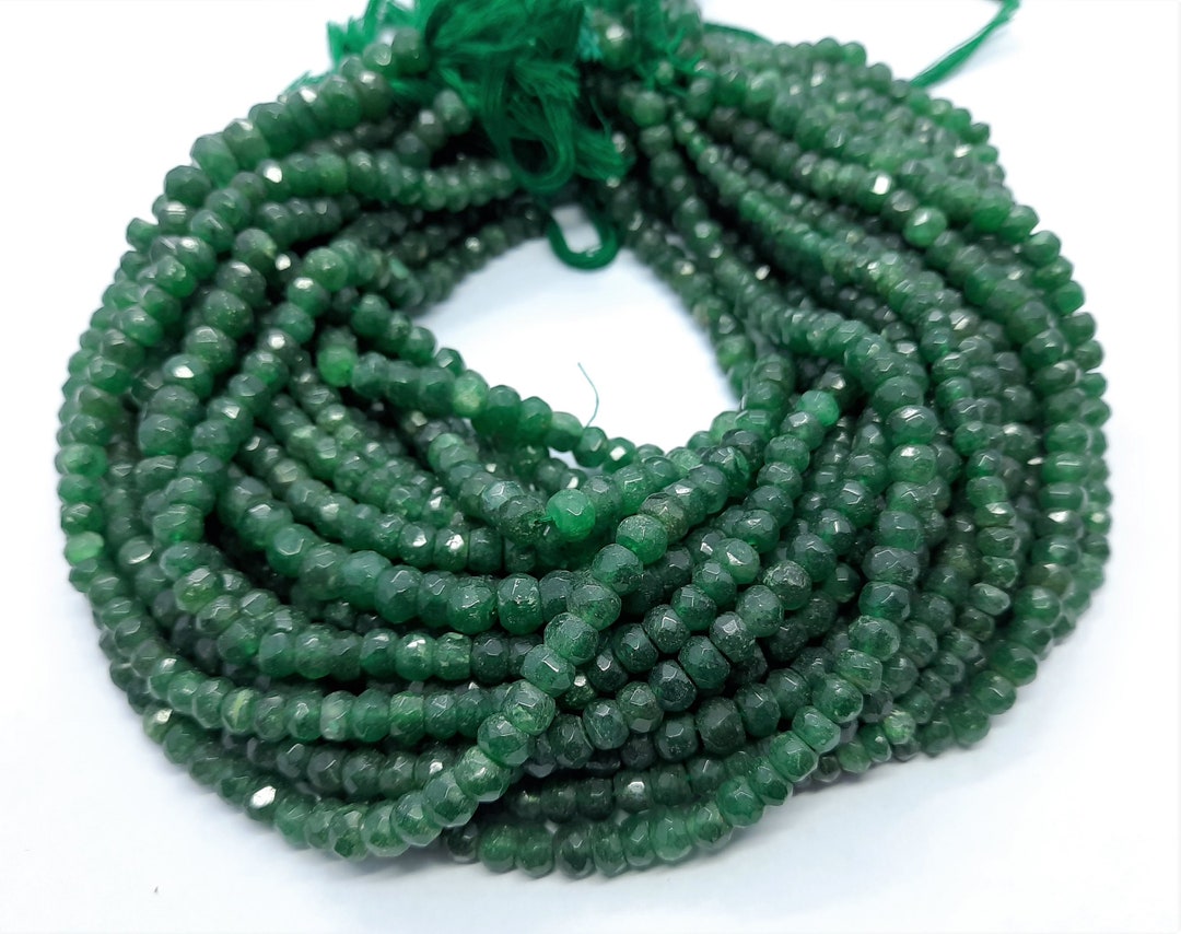 Perles Facettées En Aventurine Verte Naturelle - Fil De 7 Pouces, Occasion, Pierres Semi-précieuses