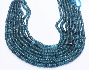 London Blue Topaz Faceted Rondelle Beads • Blue Topaz Rondelle Beads • 4 MM London BT Beads • Topaz Coated Beads • Wholesale Beads