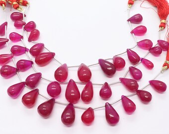 1 Strand Ruby Faceted Tear Drop Beads Briolettes Ruby Beads 9mmx7mm-11mmx7mm 8.5 Inches SP1263