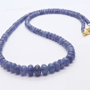Cuentas Rondelle lisas de tanzanita natural, cuentas de piedras preciosas de tanzanita de 4-8 MM, collar Rondelle de tanzanita lisa de 22 pulgadas, joyería de cuentas de tanzanita
