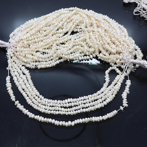 Natuurlijke kleine parelkralen, echte zoetwaterzaadparels, kleine parelkralen voor het maken van sieraden, 1-1,5 mm AAA-kwaliteit witte parel groothandel