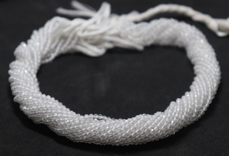 13 Inch Crystal Micro Faceted Rondelle Beads 10 Strand AAA Natural 2.5 MM Crystal Micro Faceted Rondelle Beads