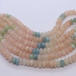 AAA Natural Morganite Smooth Rondelle Beads, Pink+ Blue Aquamarine Beads, 10-11 MM Morganite Beads, 16 Inch Plain Multi Aquamarine Beads