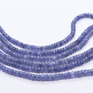 Cuentas redondas facetadas de tanzanita natural AAA, cuentas de piedras preciosas de tanzanita de 4-6 mm, cuentas redondas facetadas de tanzanita de 16 pulgadas para la fabricación de joyas