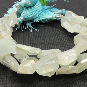 AAA Natural Aquamarine Faceted Uneven Shape Nuggets, 10-12 MM Aquamarine Beads,  8.5 Inch Faceted Aquamarine Tumble Beads