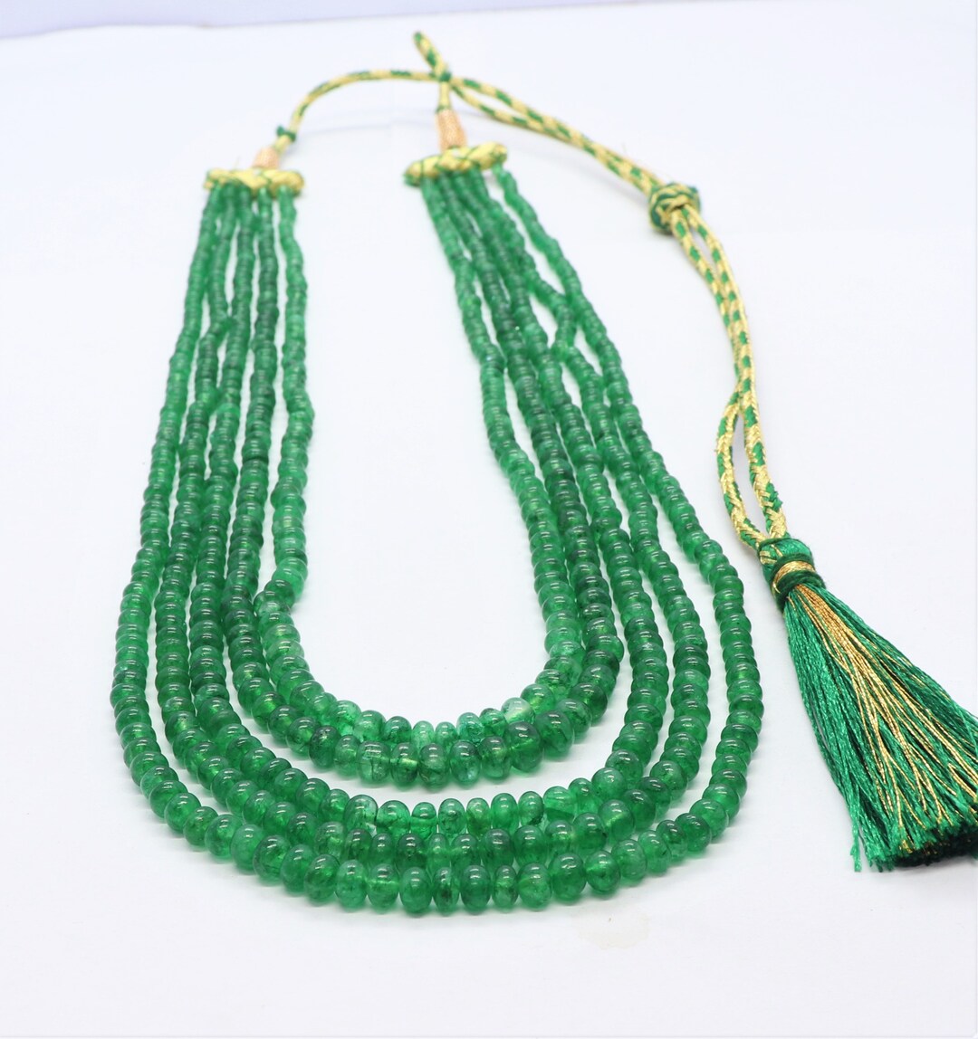 18.2 Carats Natural Emerald Roundel Bead Strand 109485