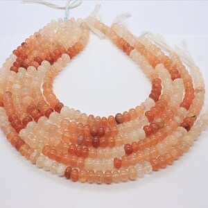 AAA Natural Red Aventurine Smooth Rondelle Beads, 10-11 MM Peach Aventurine Rondelle Beads, 16 Inch Red Aventurine Shaded Beads Strand