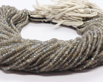 SPECIAL OFFER!  Labradorite Faceted Rondelle Beads • 3 MM Labradorite Beads •To Avail This Offer Please Read •Labradorite Flashy Rondelle