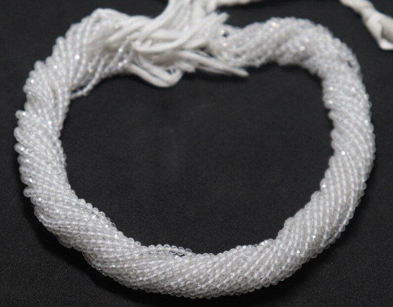 13 Inch Crystal Micro Faceted Rondelle Beads 10 Strand AAA Natural 2.5 MM Crystal Micro Faceted Rondelle Beads